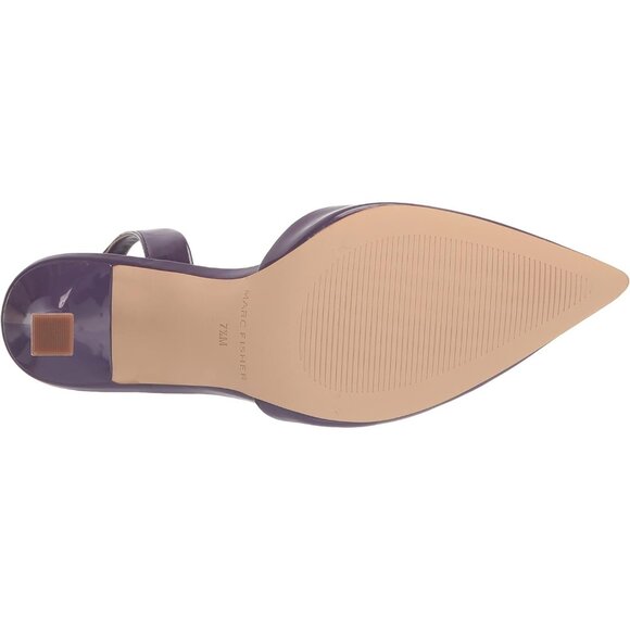 Marc Fisher Womens Purple Leather Closed Pointed Toe Hadya Slingback Pumps Shoes - Picture 4 of 8